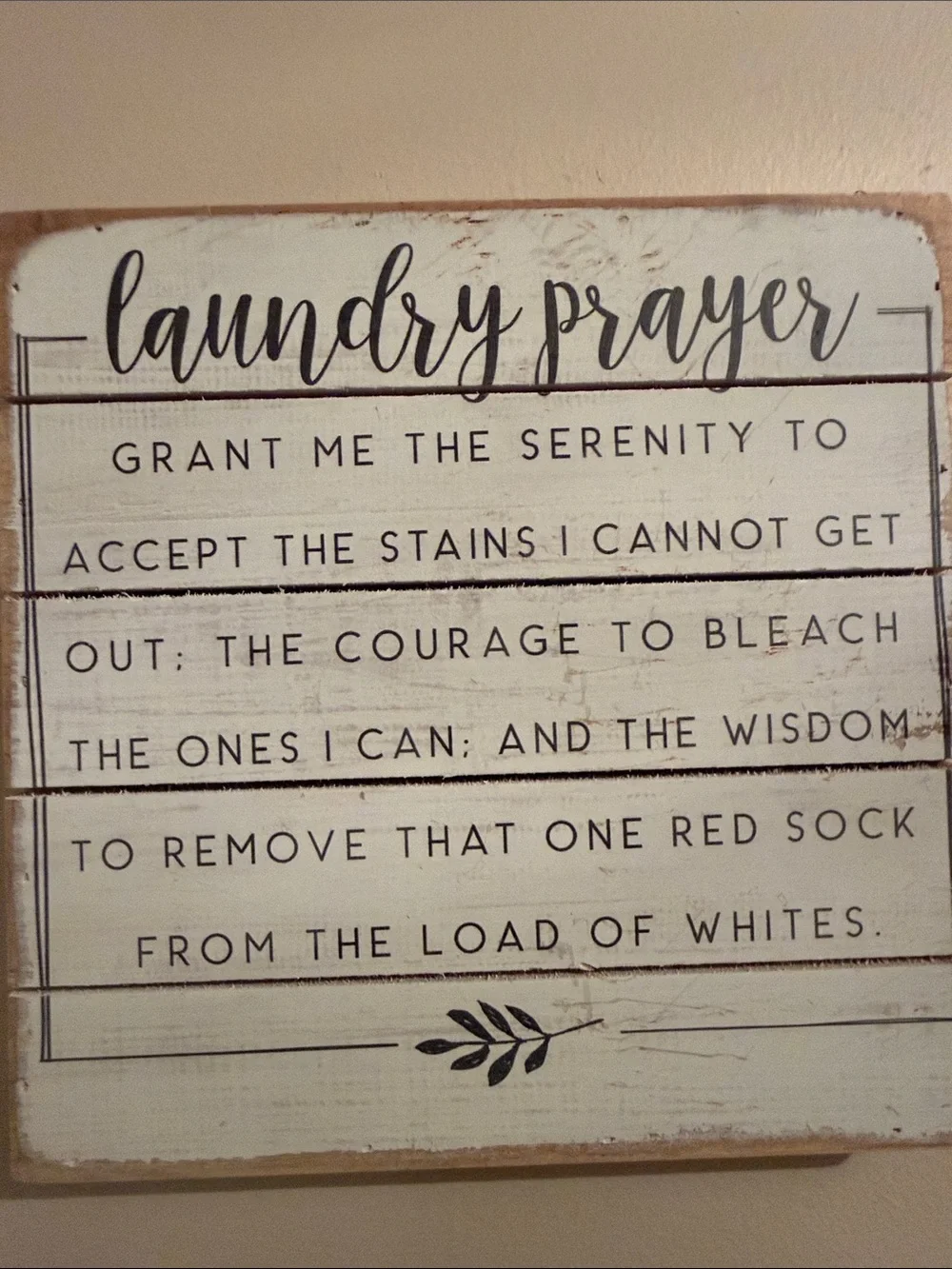 Laundry Wall Sign Decor in Cream and Brown - Unbranded
